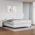 Estructura de cama box spring cuero sintético blanco 160x200