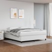 Estructura de cama box spring cuero sintético blanco 160x200 cm