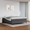 Estructura de cama box spring cuero sintético gris 180x200 cm