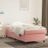 Estructura de cama box spring terciopelo rosa 100x200