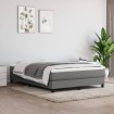 Estructura de cama box spring tela gris oscuro 140x200 cm