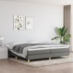 Estructura de cama box spring tela gris oscuro 200x200 cm