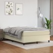 Estructura de cama box spring cuero sintético crema 140x200 cm