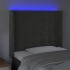 Cabecero con LED de terciopelo gris oscuro 103x16x118/128