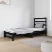 Sofá cama extraíble madera maciza de pino negro 2x(90x190) cm