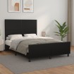 Estructura de cama con cabecero cuero sintético negro 140x190cm