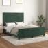 Estructura cama con cabecero terciopelo verde oscuro 140x200