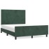 Estructura cama con cabecero terciopelo verde oscuro 140x200