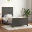 Estructura de cama con cabecero terciopelo gris oscuro 90x200cm