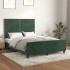 Estructura cama con cabecero terciopelo verde oscuro 140x200