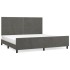 Estructura cama con cabecero terciopelo gris oscuro 200x200