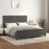 Estructura cama con cabecero terciopelo gris oscuro 160x200