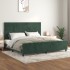 Estructura cama con cabecero terciopelo verde oscuro 200x200