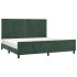 Estructura cama con cabecero terciopelo verde oscuro 200x200