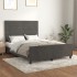 Estructura cama con cabecero terciopelo gris oscuro 140x190