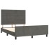 Estructura cama con cabecero terciopelo gris oscuro 140x190