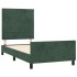 Estructura cama con cabecero terciopelo verde oscuro 90x200