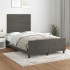 Estructura cama con cabecero terciopelo gris oscuro 120x200