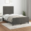 Estructura cama con cabecero terciopelo gris oscuro 120x200 cm