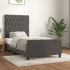 Estructura cama con cabecero terciopelo gris oscuro 100x200