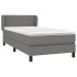 Cama box spring con colchón tela gris oscuro 90x190