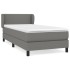 Cama box spring con colchón tela gris oscuro 90x200