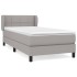 Cama box spring con colchón tela gris claro 90x190