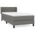 Cama box spring con colchón tela gris oscuro 90x190