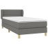 Cama box spring con colchón tela gris oscuro 90x190