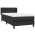 Cama box spring con colchón cuero sintético negro 90x190