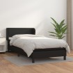 Cama box spring con colchón cuero sintético negro 80x200 cm