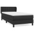 Cama box spring con colchón cuero sintético negro 90x190