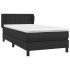 Cama box spring con colchón cuero sintético negro 90x190