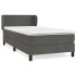 Cama box spring con colchón terciopelo gris oscuro 90x190