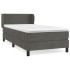 Cama box spring con colchón terciopelo gris oscuro 80x200