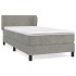 Cama box spring con colchón terciopelo gris claro 90x190