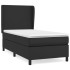 Cama box spring con colchón cuero sintético negro 90x190