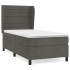 Cama box spring con colchón terciopelo gris oscuro 90x190