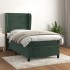 Cama box spring con colchón terciopelo verde oscuro 90x190