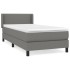 Cama box spring con colchón tela gris oscuro 90x190