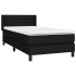 Cama box spring con colchón tela negro 90x190