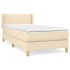 Cama box spring con colchón tela color crema 90x200