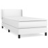 Cama box spring con colchón cuero sintético blanco 90x190