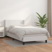 Cama box spring con colchón cuero sintético blanco 80x200 cm