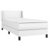 Cama box spring con colchón cuero sintético blanco 90x190