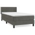 Cama box spring con colchón terciopelo gris oscuro 90x200