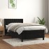 Cama box spring con colchón cuero sintético negro 90x190