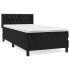 Cama box spring con colchón cuero sintético negro 90x190