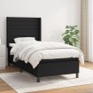 Cama box spring con colchón tela negro 90x190 cm