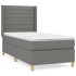 Cama box spring con colchón tela gris oscuro 90x190